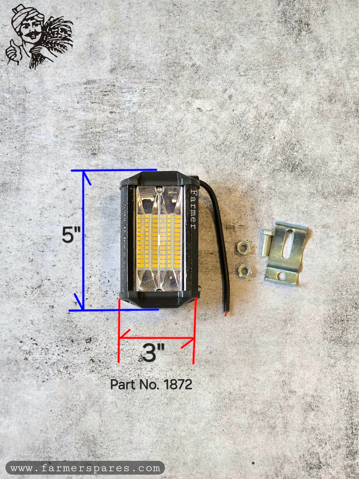FMRL1872 -10W Spot Rectangular LED Work Light (White Color)