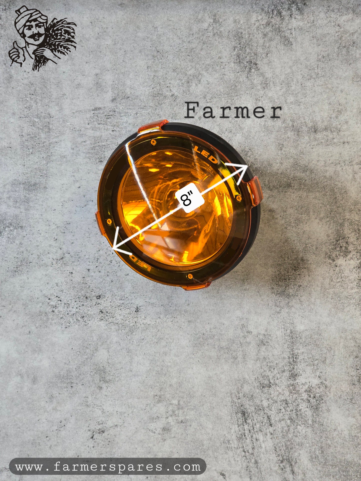 FMRL7007 - 70W Spot Auxiliary Round 8" LED Work Light (White / yellow Color)